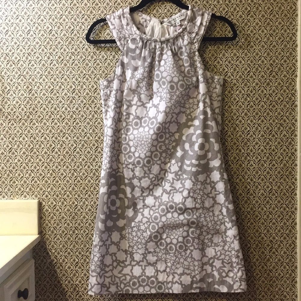 Trina Turk Grey and White Starry Floral Dress